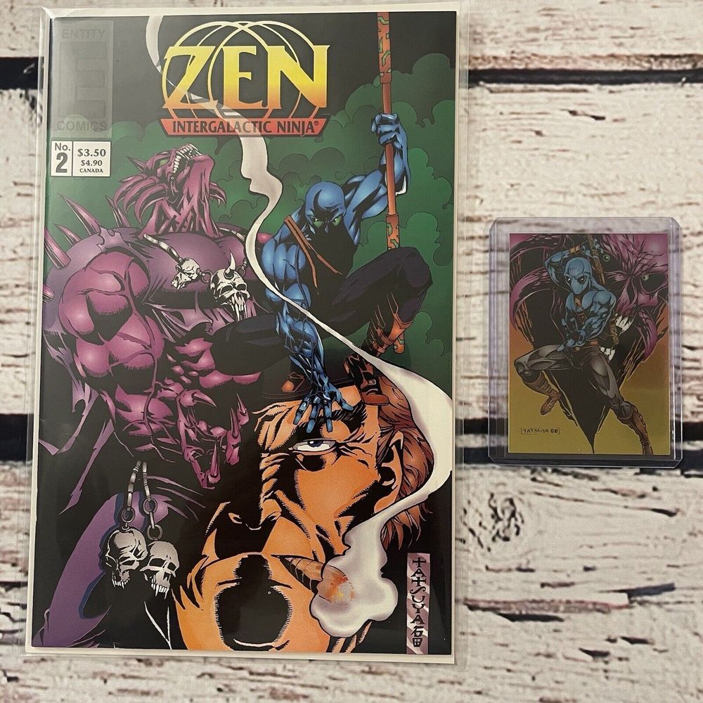 Entity Comics ZEN Intergalactic Ninja No. 2 Vol 1 1994‎ + Ninja Promo Card Comic